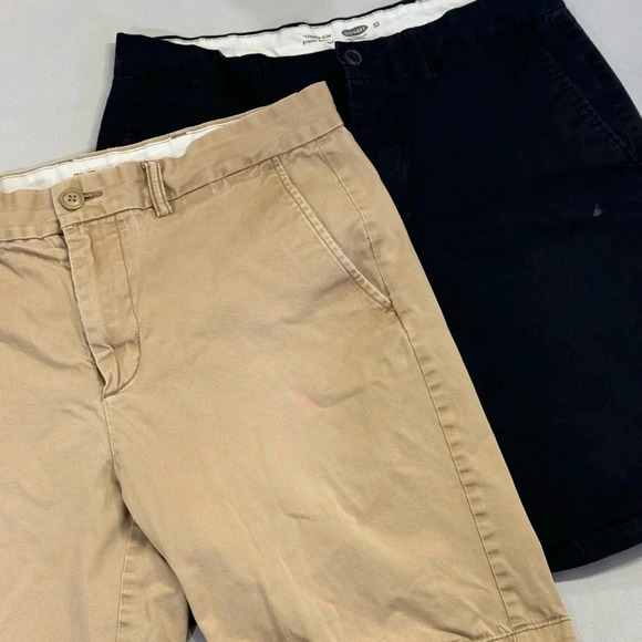 Old Navy Other - Old Navy Ultimate Slim Non-Stretch Shorts, Black / Tan, Lot of 2 - Size 32
